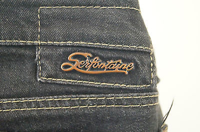 SERFONTAINE Womens Black Denim Cotton Blend Skinny Leg Jeans Pants Sz 28