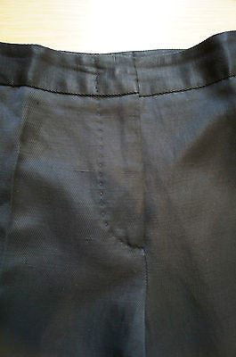 ALEXANDER MCQUEEN Black Fine Rib Textured Evening Trousers / Pants UK12; IT40