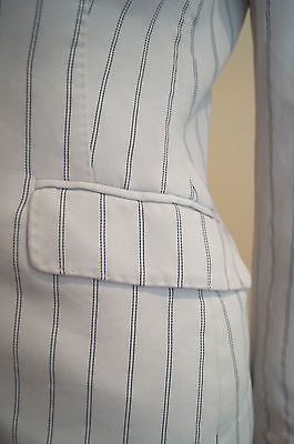 GERARD DAREL Off White & Dark Navy Stripe Lined Summer Blazer Jacket EU38; UK10