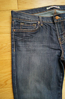 J BRAND The Deal Skinny #4666 DARKVINT Blue Denim Zip Hemline Crop Jeans Sz29