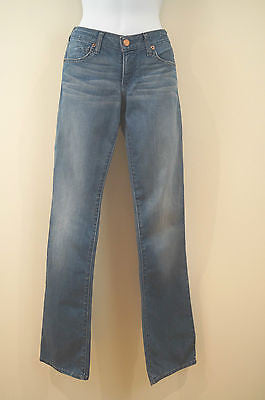 J&CO J & Company Blue Fade Detail Studded Pocket Detail Bootleg Jeans Sz:28