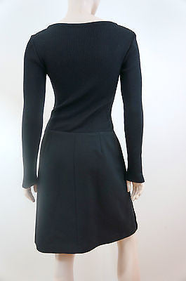 TARA JARMON Designer Black Long Sleeve A-Line Skirt Winter Dress EU40; UK12