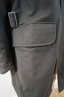 HUGO BOSS Men's Khaki Green Virgin Wool Blend Formal Winter Coat