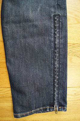 J BRAND The Deal Skinny #4666 DARKVINT Blue Denim Zip Hemline Crop Jeans Sz29