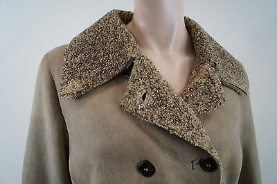 CRISTIANO DI THIENE Made In Italy Reversable Sheepskin & Fabric Coat IT46; UK14