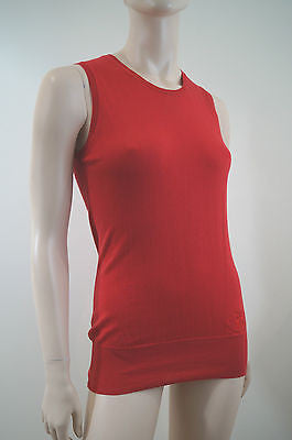 BURBERRY London Red 100% Cotton Knitwear Tank Sleeveless Sweater Top Sz: S