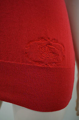BURBERRY London Red 100% Cotton Knitwear Tank Sleeveless Sweater Top Sz: S