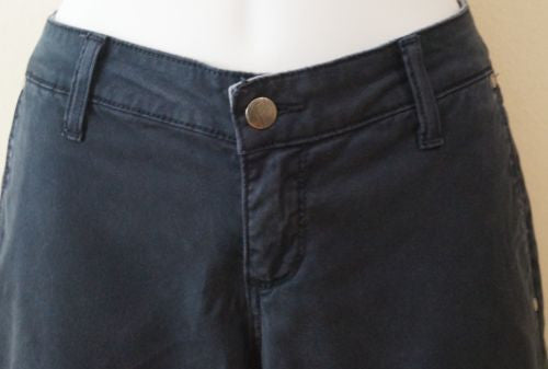 PAIGE Navy Blue Lyocell Cotton Stretch Tapered Crop Capri Trousers Pants Sz:28