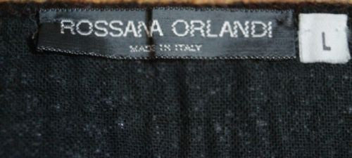 ROSSANA ORLANDI Black Wool Blend Abstract Pattern Wraparound Formal Mini Skirt L