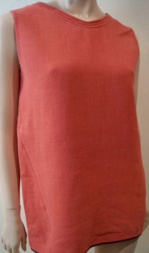 MARNI Women's Pinky Peach Wool Blend Round Neck Sleeveless Top Sz:42 UK10