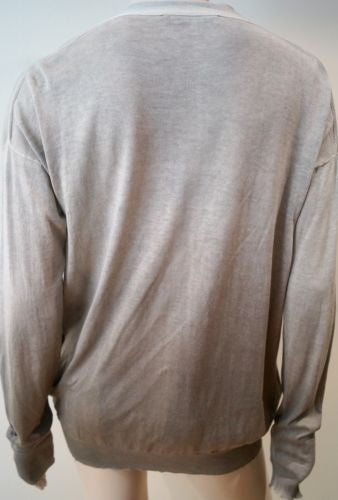 STELLA MCCARTNEY Beige & Grey 100% Cotton Ombre V Neck Cardigan Top 42 UK12