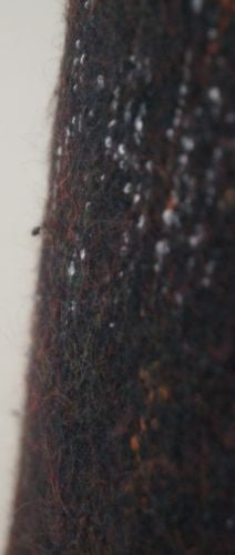 ROSSANA ORLANDI Black Wool Blend Abstract Pattern Wraparound Formal Mini Skirt L