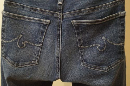 AG ADRIANO GOLDSCHMIED Blue Skinnny Ankle Zip Faded Detail Jeans Pants 26R