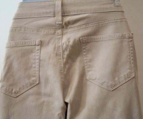 PAIGE Beige Lyocell Cotton Stretch Tapered Crop Capri Trousers Pants Sz:28