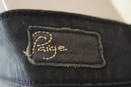 PAIGE Navy Blue Lyocell Cotton Stretch Tapered Crop Capri Trousers Pants Sz:28