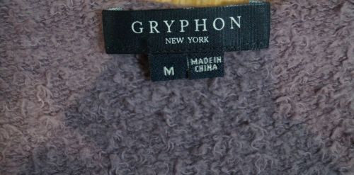 GRYPHON Purple Grey Cotton Angora Blend Scoop Neck Short Sleeve T-Shirt Top M