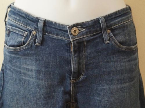 AG ADRIANO GOLDSCHMIED Blue Skinnny Ankle Zip Faded Detail Jeans Pants 26R