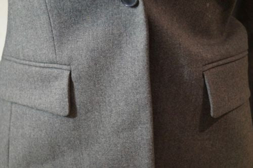 THEORY Grey Wool Blend V Neck Lapels Long Sleeve Formal Jacket Sz:00 XS