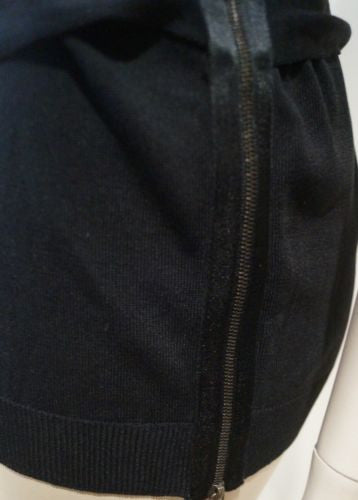 LANVIN ETE 2006 Beige & Black 100% Silk Scoop Neck Sleeveless Belt Vest Top Sz:L