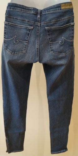 AG ADRIANO GOLDSCHMIED Blue Skinnny Ankle Zip Faded Detail Jeans Pants 26R