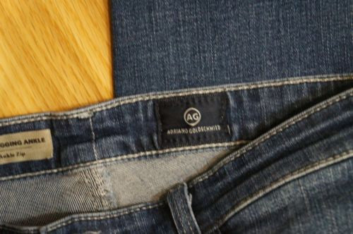 AG ADRIANO GOLDSCHMIED Blue Skinnny Ankle Zip Faded Detail Jeans Pants 26R