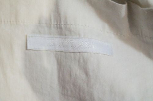 HELMUT LANG White Leather Silver Tone Zipper Biker Jacket SZ42; UK10