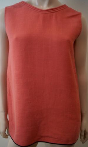 MARNI Women's Pinky Peach Wool Blend Round Neck Sleeveless Top Sz:42 UK10