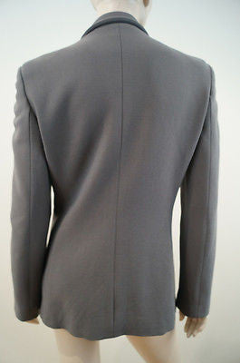 EMPORIO ARMANI Grey Wool Stretch Lined Formal Evening Blazer Jacket IT44 UK12