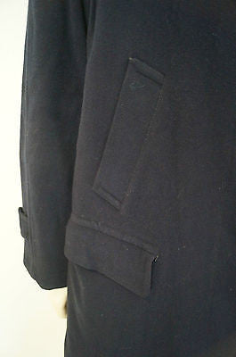 BURBERRY VINTAGE Ladies Black Wool & Alpaca Blend Lined Classic Winter Coat 10