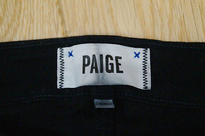 PAIGE THE VERDUGO ANKLE Black Gold Glitter Skinny Crop Jeans Pants Sz:26; IL27"