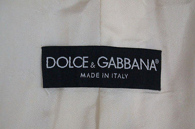 DOLCE & GABBANA Mainline Off White Cream Cotton Formal Blazer Jacket IT44; UK!2