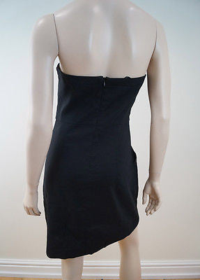 THEORY Black Linen Bandeau Sleeveless Summer Evening Dress US8; UK12