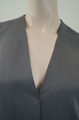 T BY ALEXANDER WANG Ladies Grey Stretch Silk Lined V Neck Sleeveless Top Sz: M