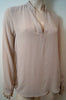 PINKO Dusky Pink & Gold Pleated Rear Collarless Long Sleeve Blouse Top UK12