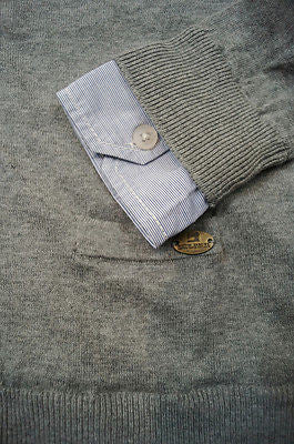 SCOTCH SHRUNK Cotton Grey Long Sleeve Knitted Cardigan & Blue Shirt Top BNWT