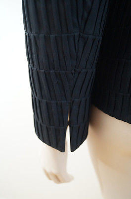 AKRIS Women's Black 100% Silk Slightly Sheer Fabric Detail Evening Jacket Sz: M