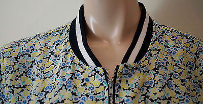EQUIPMENT FEMME Multi Colour 100% Silk Floral Print Casual Blouson Jacket Sz:M