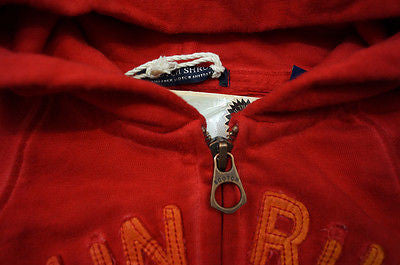 SCOTCH SHRUNK Boys Red Cotton Freedom Motif Hoodie Sweatshirt Sweater Top BNWT