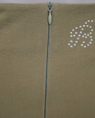 BLUMARINE Made In Italy Beige Branded Fitted Short Formal Pencil Skirt IT40 UK8