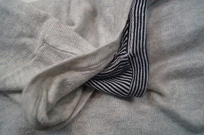 SCOTCH SHRUNK Grey Long Sleeve Knitted Jumper & Navy Striped T-Shirt Top BNWT