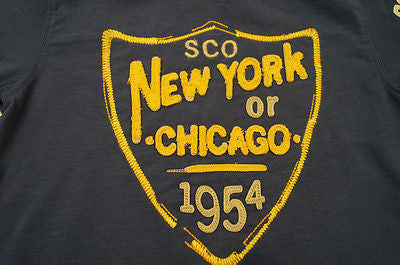 SCOTCH SHRUNK Boys Navy Blue New York Chicago Short Sleeve T-Shirt Tee Top BNWT