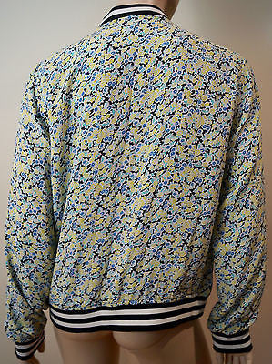 EQUIPMENT FEMME Multi Colour 100% Silk Floral Print Casual Blouson Jacket Sz:M