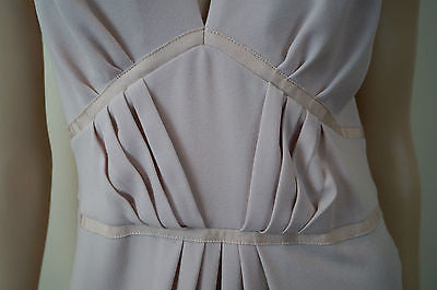 JOSEPH Pale Pink MARTA V Neck Sleeveless Pleat Formal Evening Dress 40 UK12