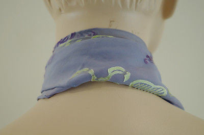 SHANGHAI TANG Lilac 100% Silk Multi Colour Branded Handkerchief Scarf