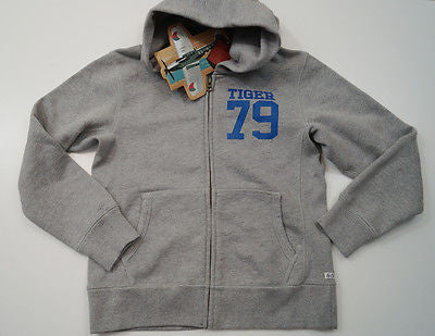 SCOTCH SHRUNK Boys Pale Grey Tiger 79 Motif Hoodie Sweatshirt Sweater Top BNWT
