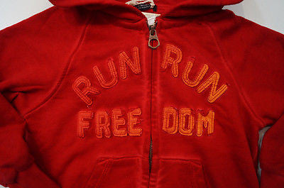 SCOTCH SHRUNK Boys Red Cotton Freedom Motif Hoodie Sweatshirt Sweater Top BNWT