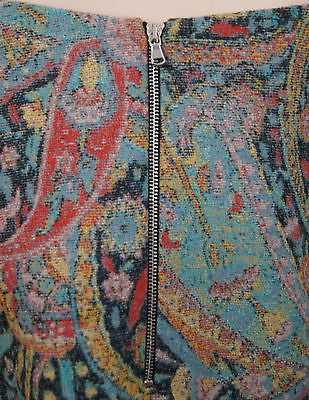 CARVEN Multi Colour Wool Silk Blend Paisley Jacquard A Line Mini Skirt 40 UK12