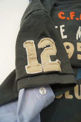 SCOTCH SHRUNK Boys Charcoal Grey Polo & Long Sleeve Collared Blue Shirt Top BNWT