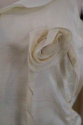 EMPORIO ARMANI Cream 100% Silk Floral Detail Sleeveless Cami Top IT44; UK12