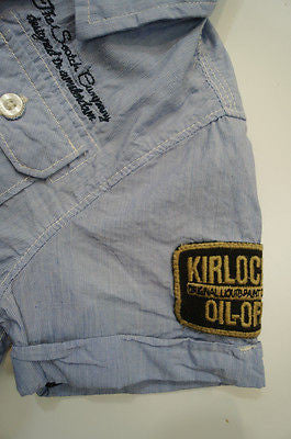 SCOTCH & SODA SHRUNK Navy Polo & Blue Stripe Short Sleeve Collar Shirt Top BNWT